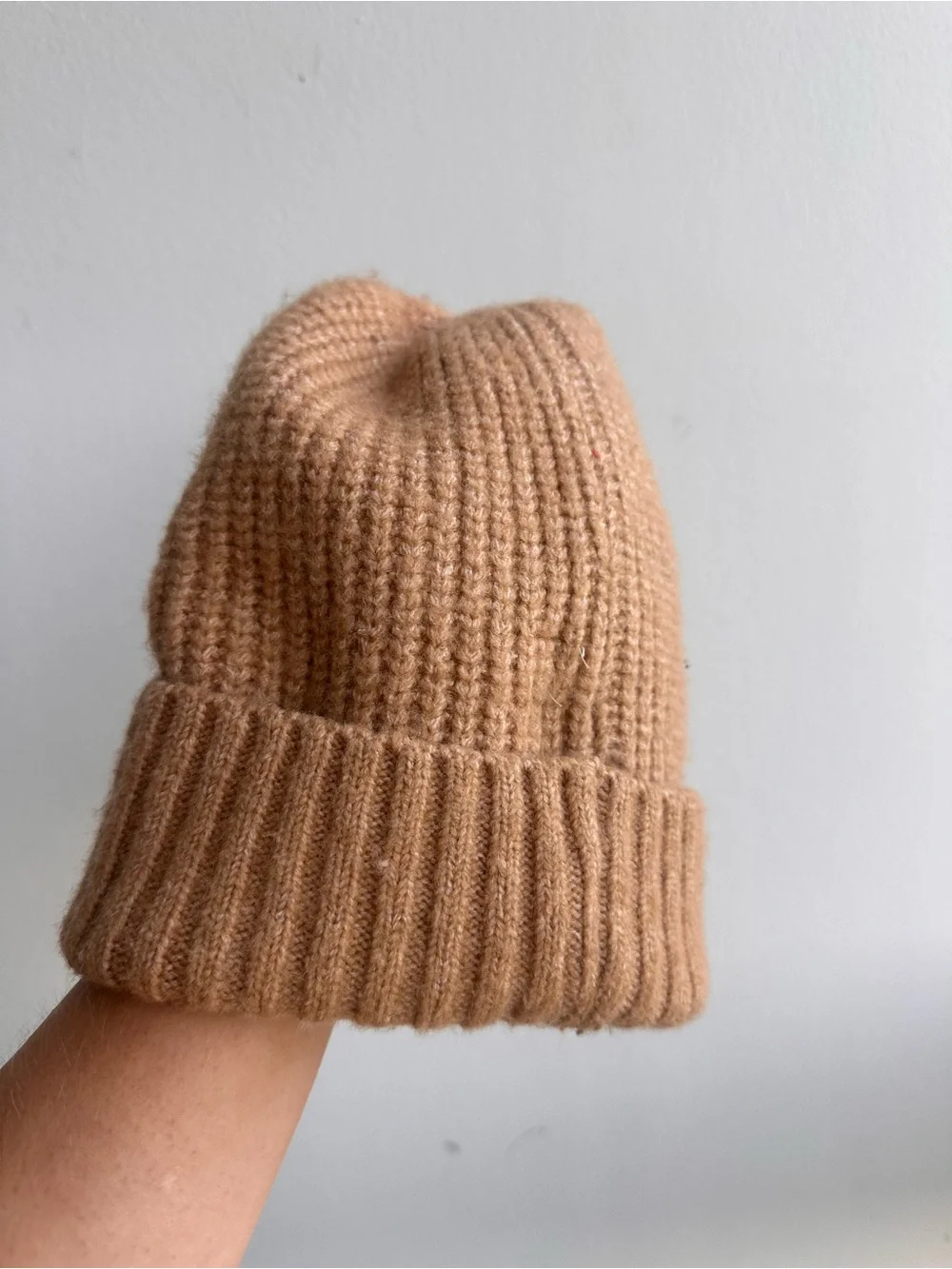 NWOT Free People Camel Tan Ribbed Knit Beanie